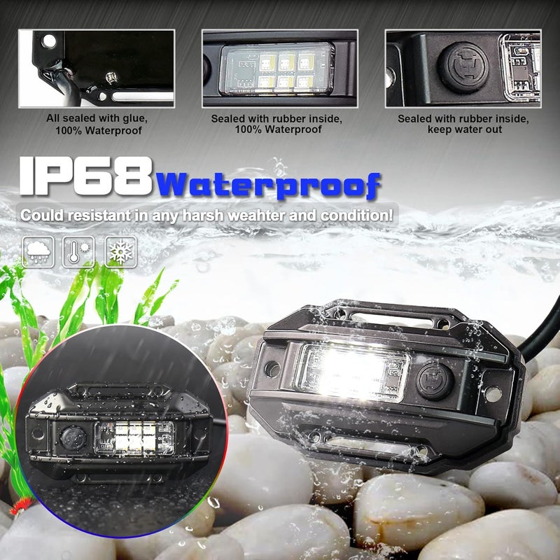 POVTOR Universal RGB Strobe Roll Bar Mount Car LED Interior Light - UTV ATV Polaris RZR Can Am Truck - White/Red/Green/Blue - Image 5